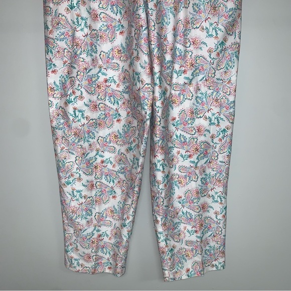 Components Vintage Pants Women's Size 10 US White Floral Cotton High-Waisted - Picture 4 of 7